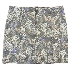 Free People Paisley Faded Wash Mini Skirt Women's Size 12